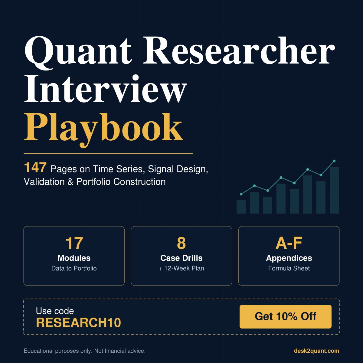 Quant Researcher Interview Playbook: Time Series, Signals & Statistical Research cover