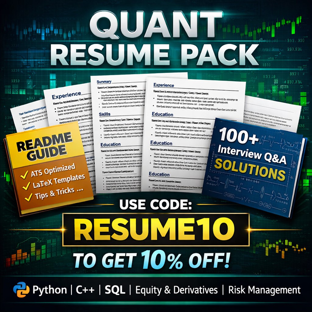 Complete Quant ATS Friendly Resume LaTeX + DOCX Template Pack cover